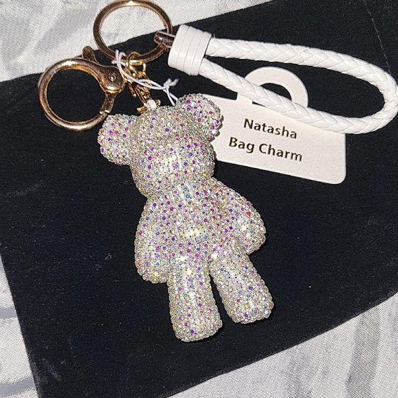 Natasha Couture Accessories - Natasha Crystal Bear Bag Charm,  Keychain  fob